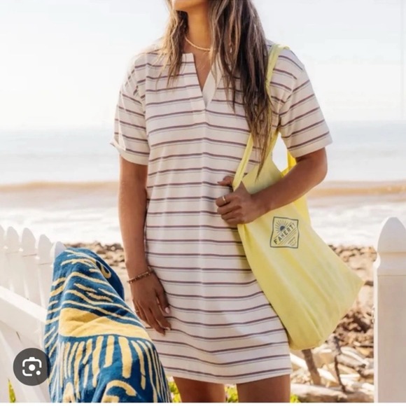 Faherty Dresses & Skirts - Faherty Sunwashed Striped Pique Polo Dress Medium Beach Resort Tennis Golf